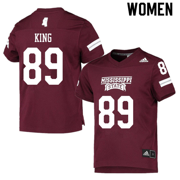 Women #89 Brodie King Mississippi State Bulldogs College Football Jerseys Sale-Maroon